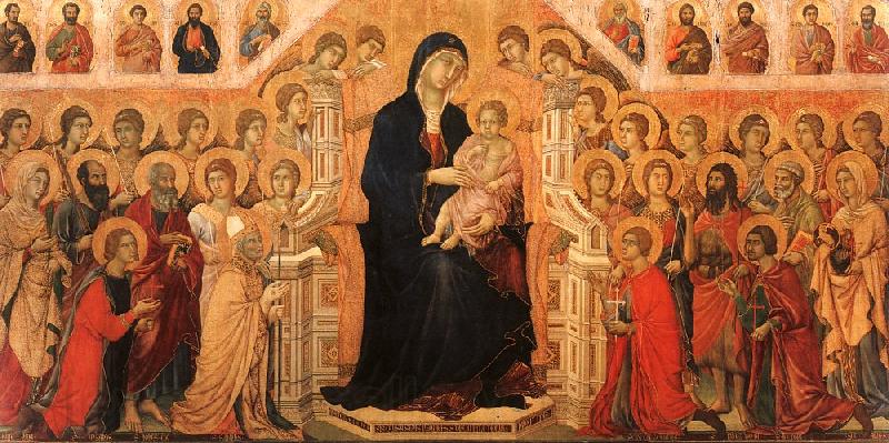 Duccio di Buoninsegna Madonna and Child Enthroned with Angels and Saints France oil painting art